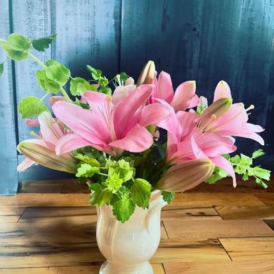 Bells of Ireland and Brindisi Lilies